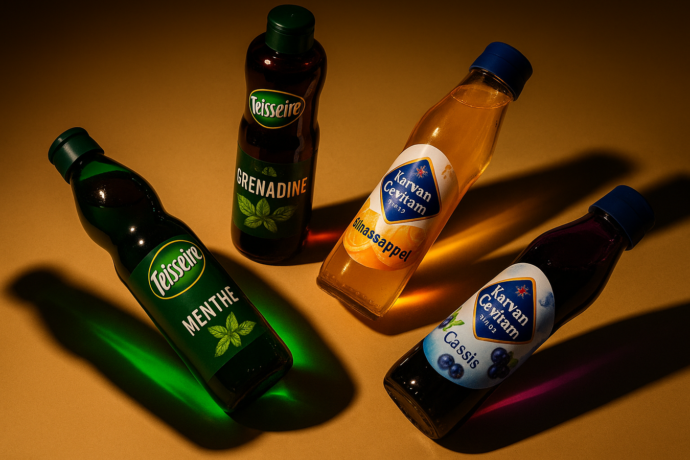 aak origineel foto van teisseire en karvan cevitam siroop