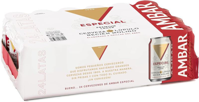 24 latas de cerveza ambar especial
