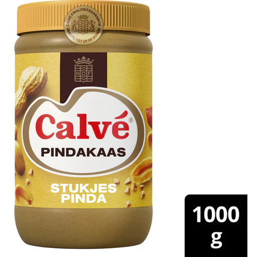 Calve Pindakaas Stukjes Pinda 1000g