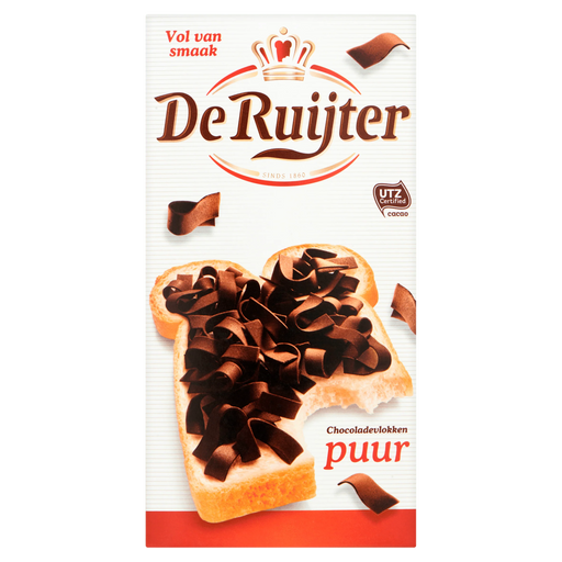 de ruijter chocolade vlokken puur 300g