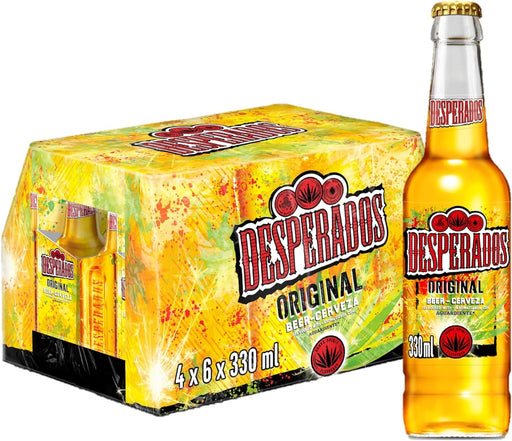 caja y botella de desperado