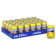caja de 24 latas de fanta limon