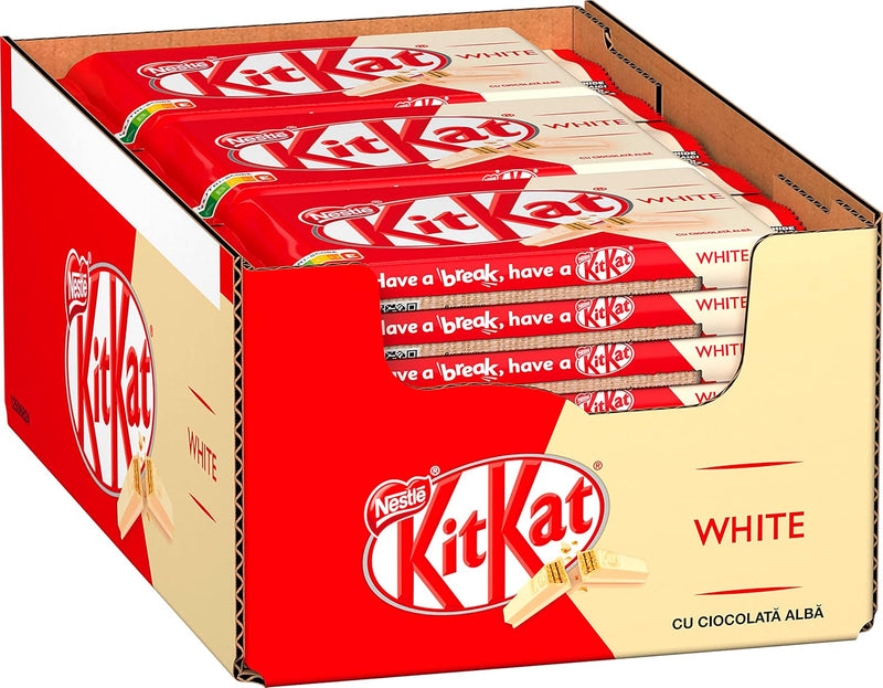 caja de kitkat blanco