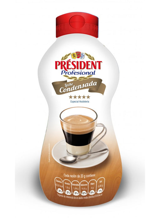 botella de leche condensada president 480g