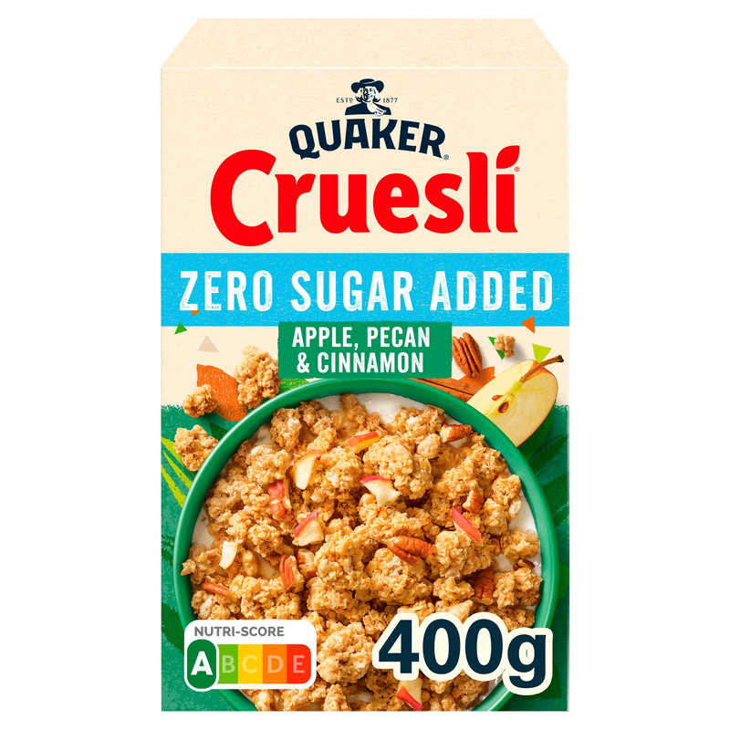 Quaker Cruesli Apple Pecan Zero Sugar Added 400g