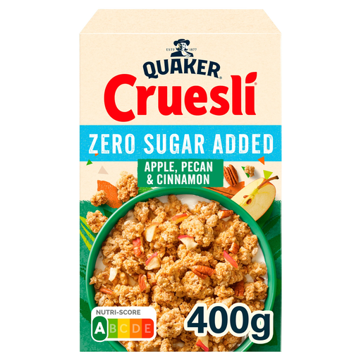 Quaker Cruesli Apple Pecan Zero Sugar Added 400g